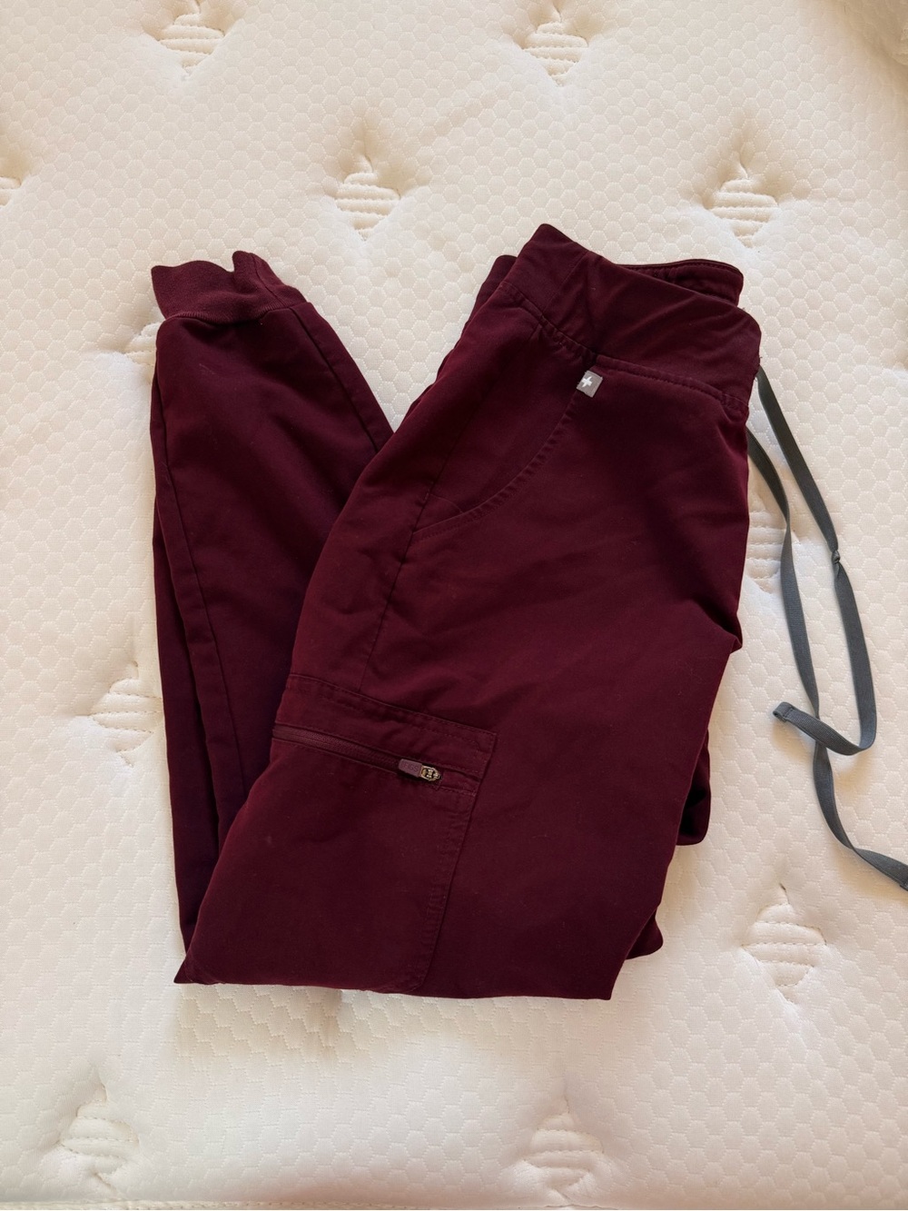 Figs Maroon Cargo Jogger Pants